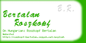 bertalan roszkopf business card